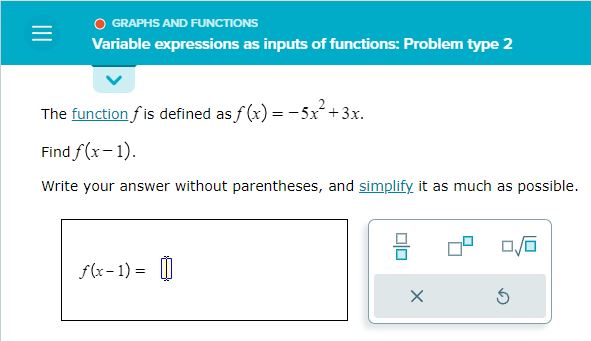 O GRAPHS AND FUNCTIONS Variable expressions as