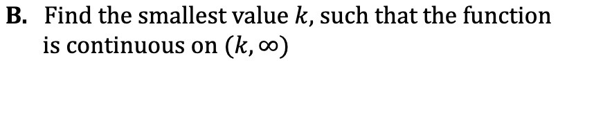 B. Find the smallest value k, such that the