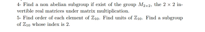 linear algebra :1. Find :1. non shelisn subgroup