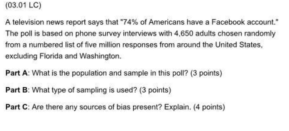 (03.01 LC) A television news report says that