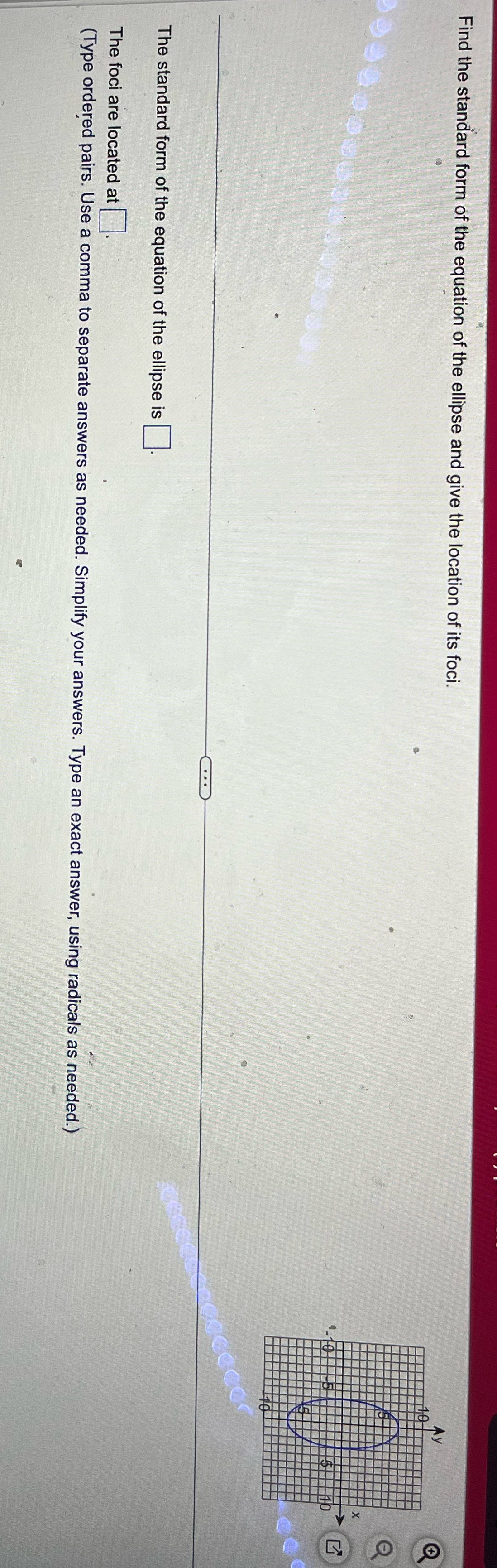 Find the standard form of the equation of the