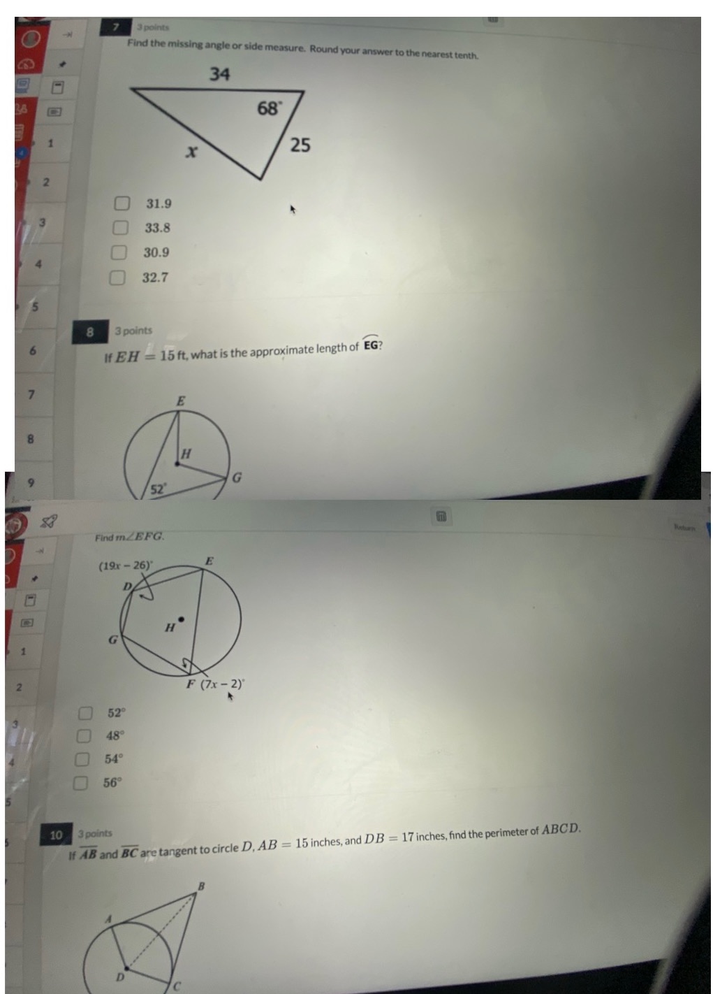Please answer all 4 questions ASAP 7 3 points -N