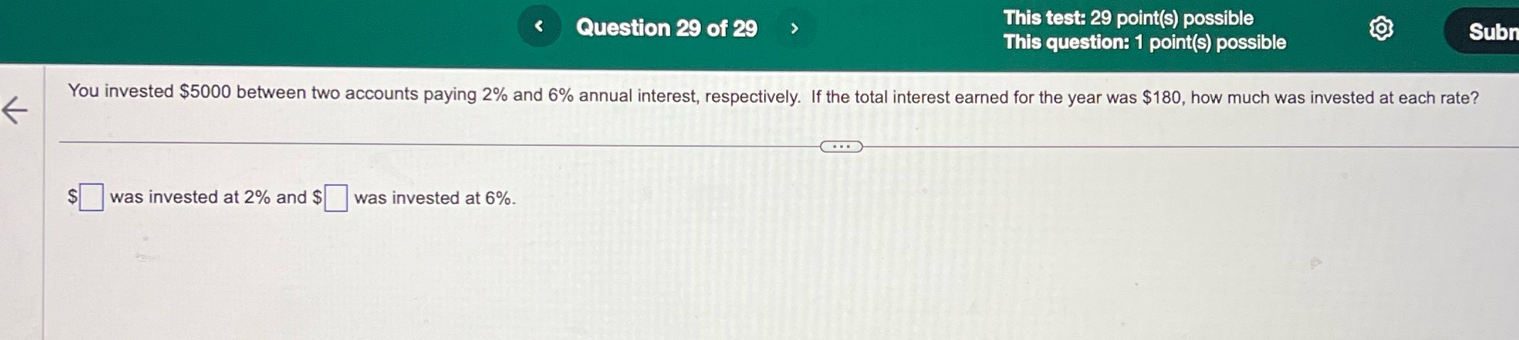 How do I solve this? Question 29 of 29 This test: