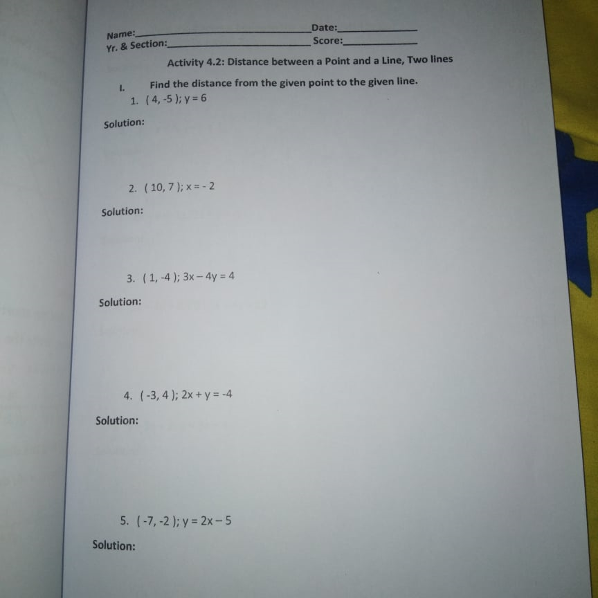 Name: Date: Yr. & Section:_ Score: Activity 4.2: