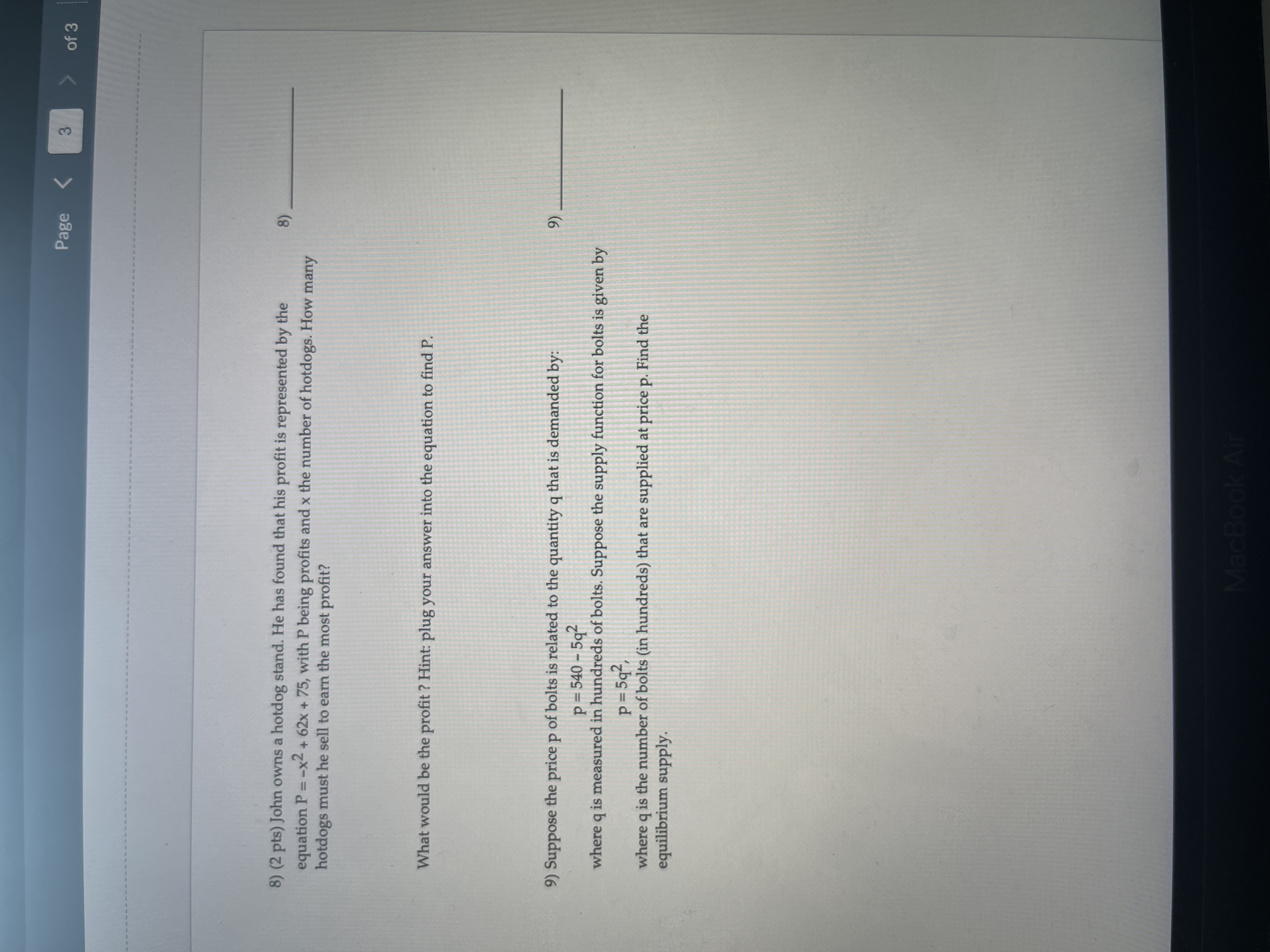 Page < 1 10 pts. Name MULTIPLE CHOICE. Choose the