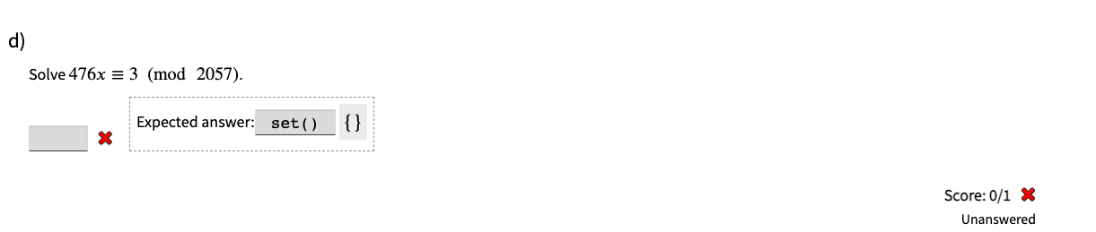 Solve each of the following modular arithmetic