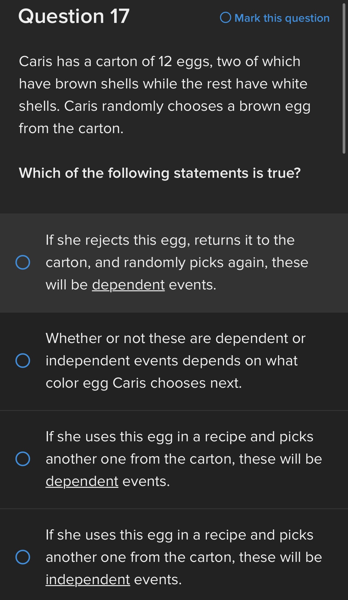 Question 20 What does a wider normal distribution