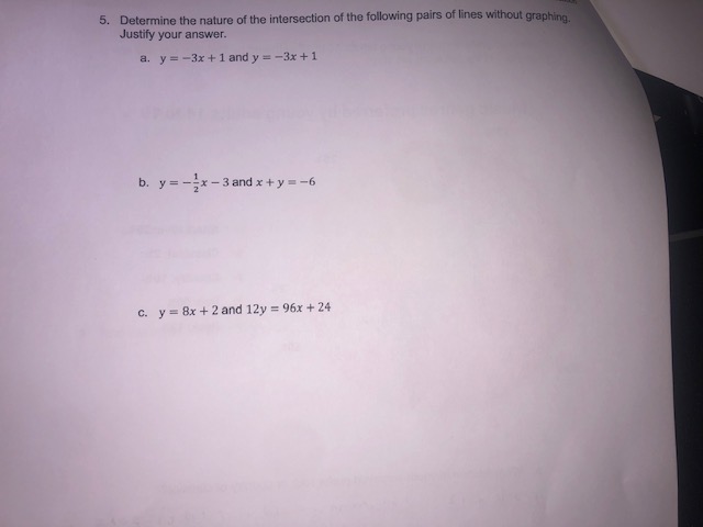 Unit 4 Evaluation d. Graph the equations from 5b