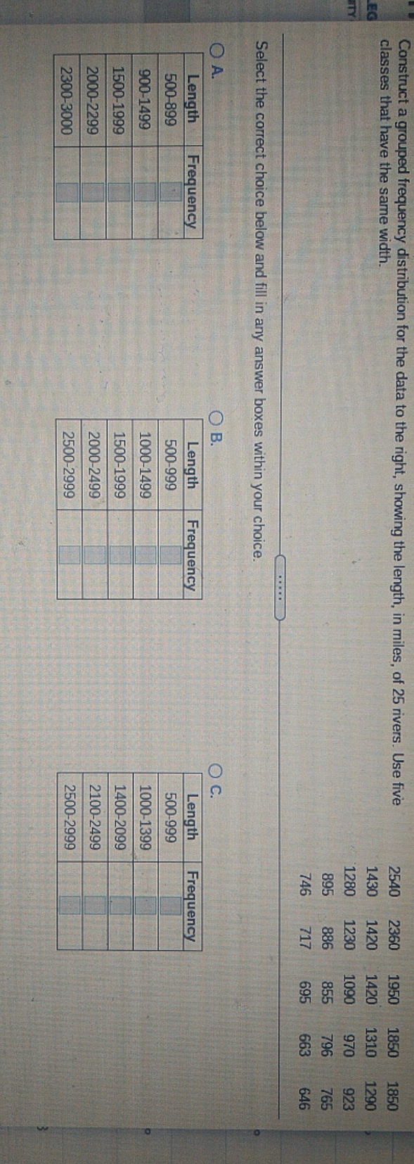 Assistance please Construct a grouped frequency