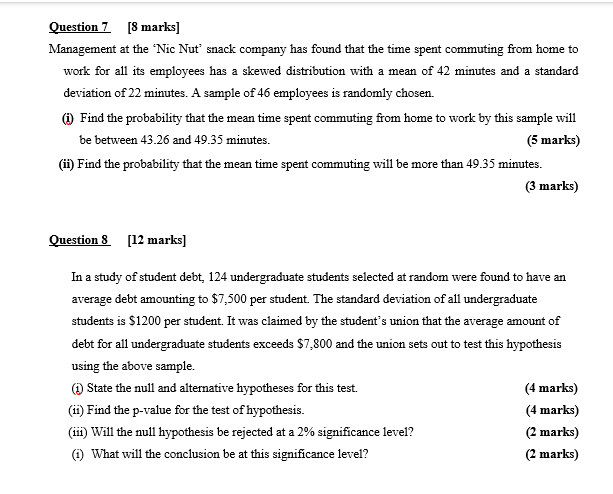 Question 7 [8 marks] Management at the 'Nic