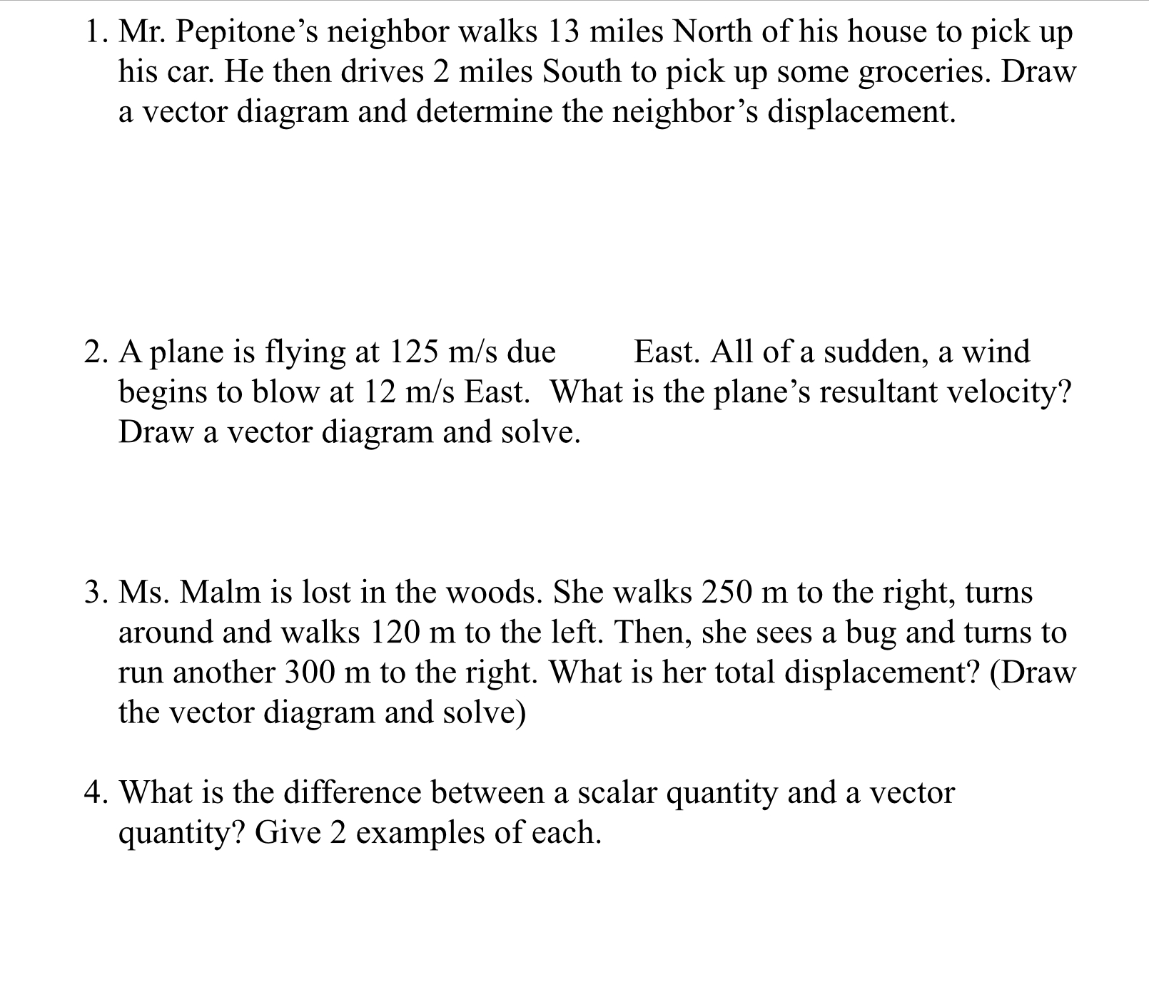 Help! Work has to be shown. 1. Mr. Pepitone's