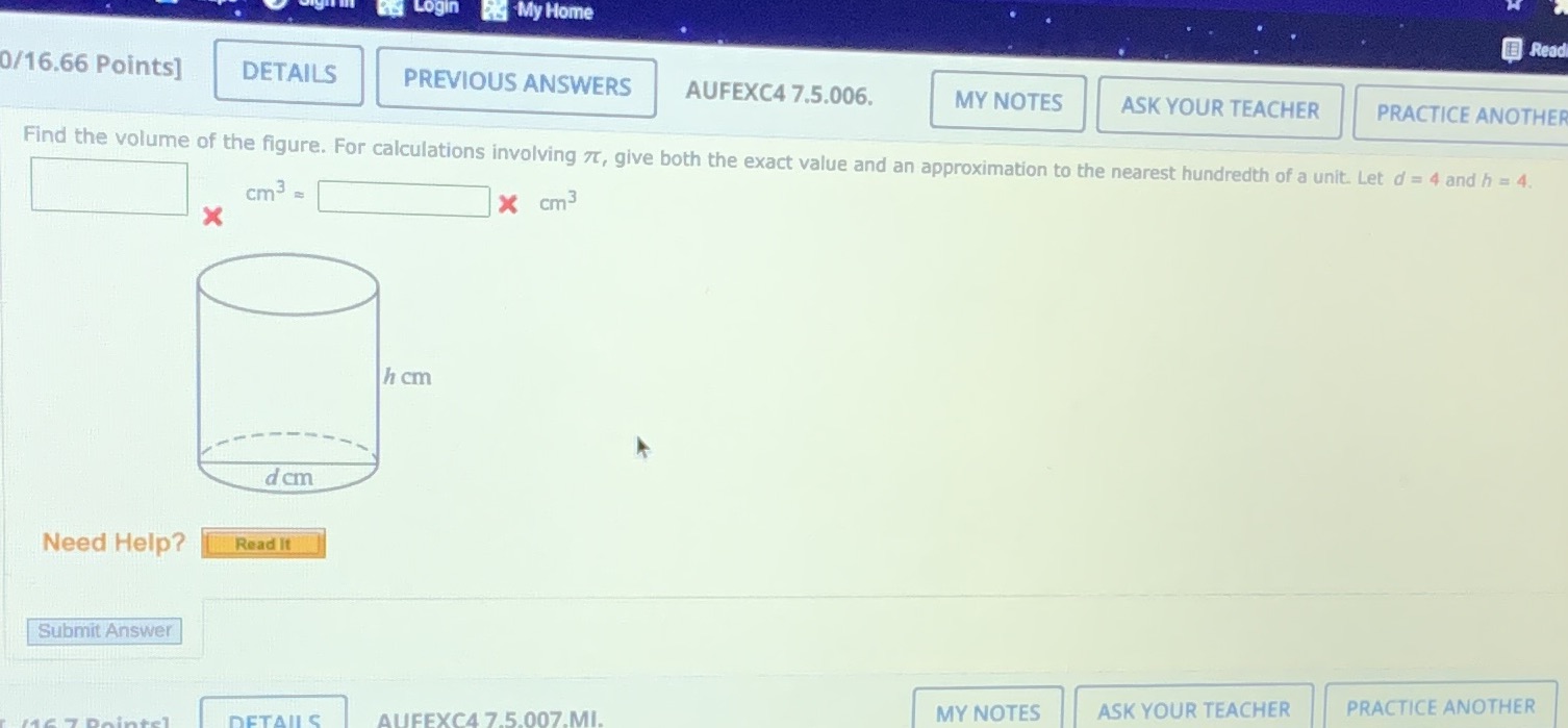 By Login My Home Read 0/16.66 Points] DETAILS