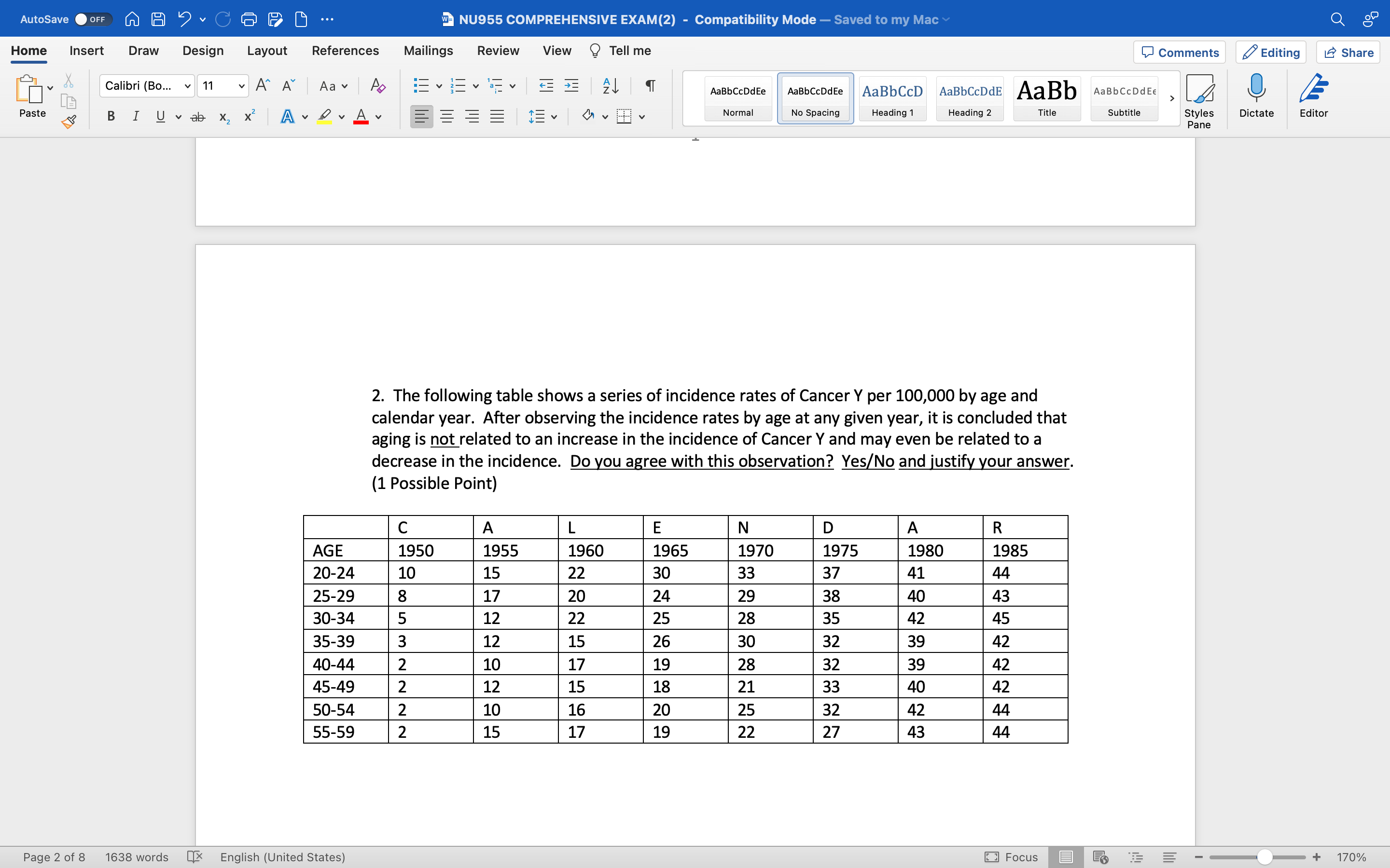 I9V Autosave . or; E: NU955 COMPREHENSIVE EXAM(2)