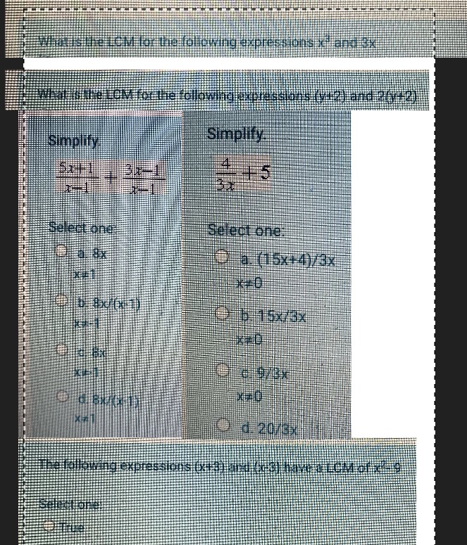 5 part question. The last question is true or