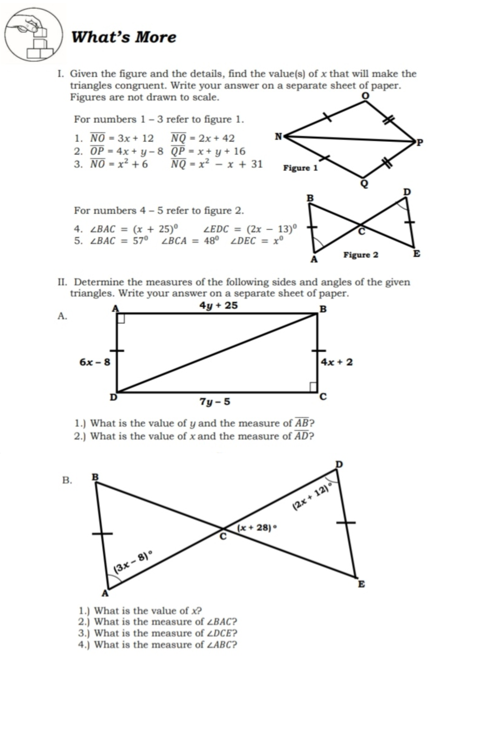 What's More I. Given the figure and the