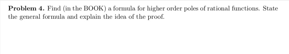 Problem 4. Find (in the BOOK) a formula for
