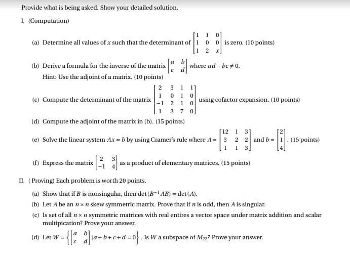 Provide what is being asked. Show your detailed
