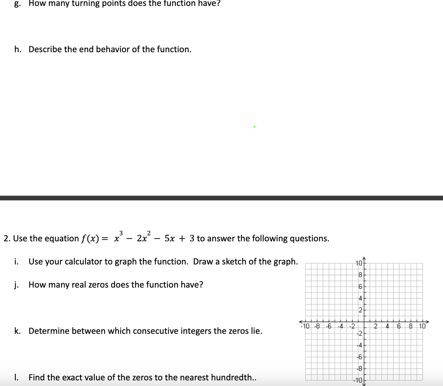5.4 Practice Analyzing Graphs of Polynomial