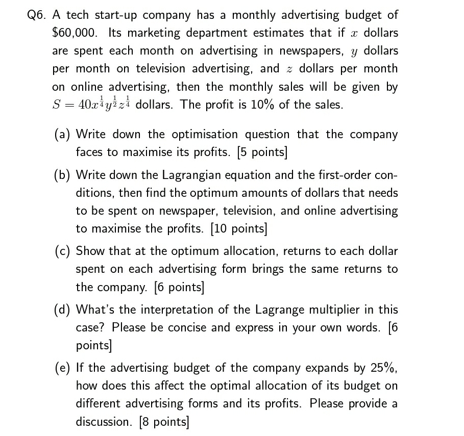 solve the problem quickly Q6. A tech start-up