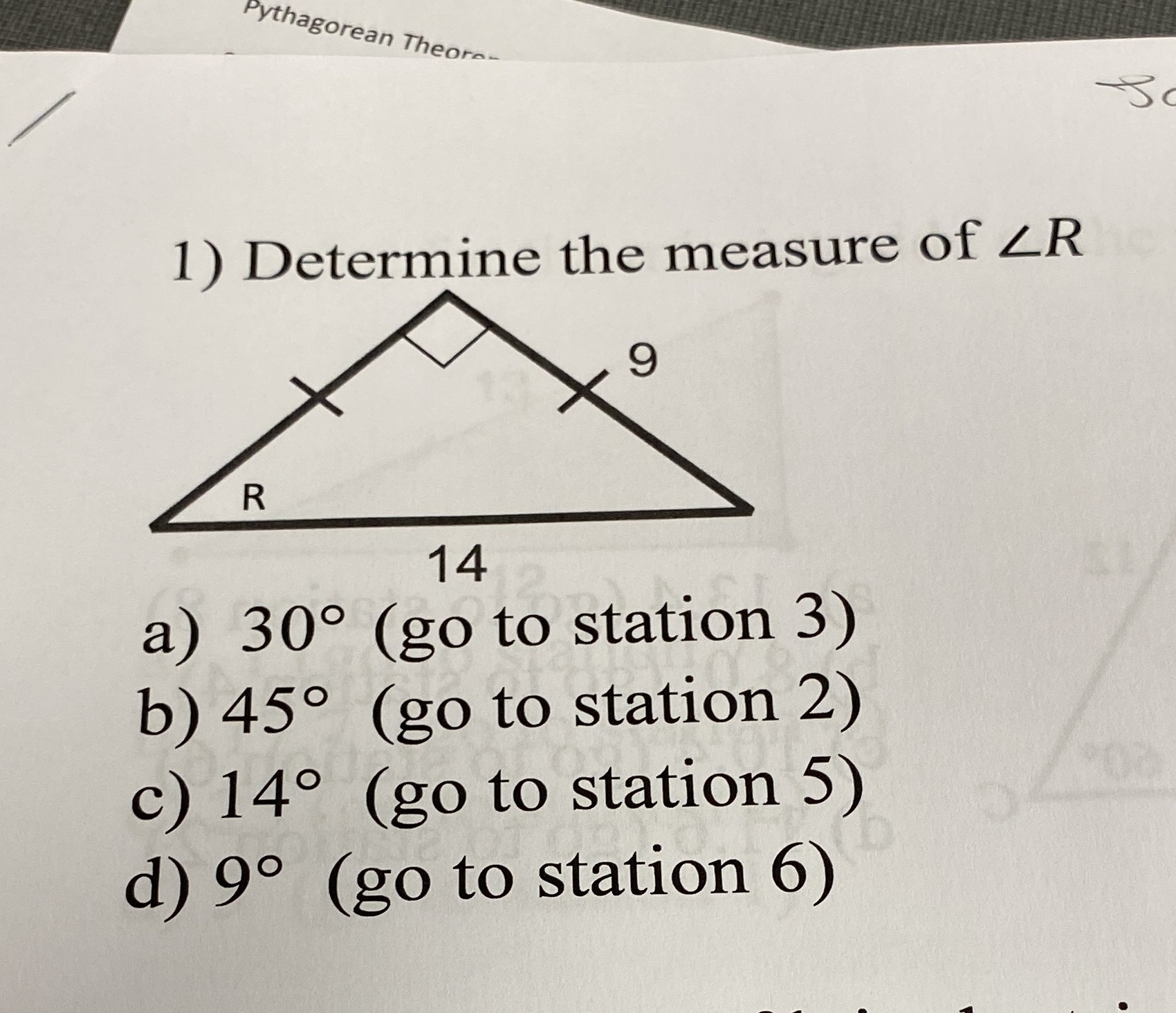 Pythagorean Theore- 1) Determine the measure of
