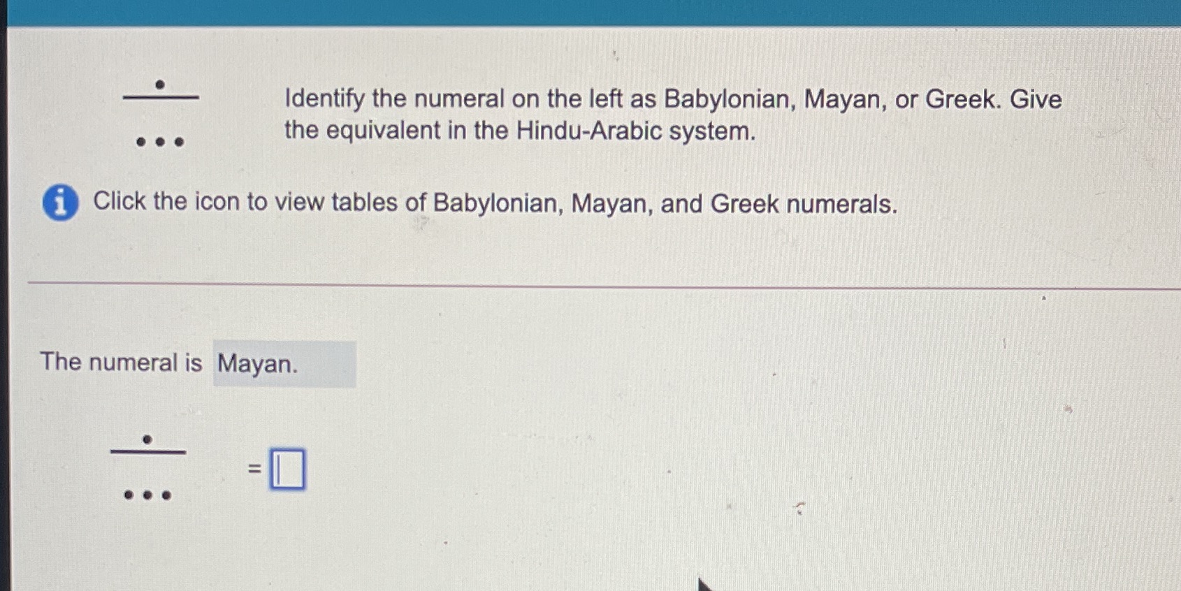 Identify the numeral on the left as Babylonian,
