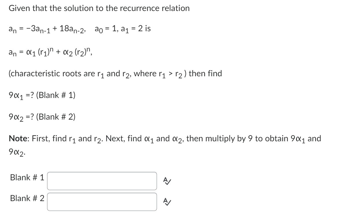 Given that the solution to the recurrence