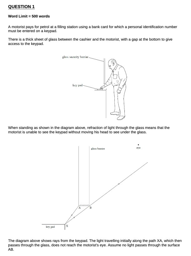 QUESTION 1 Word Limit = 500 words A motorist pays