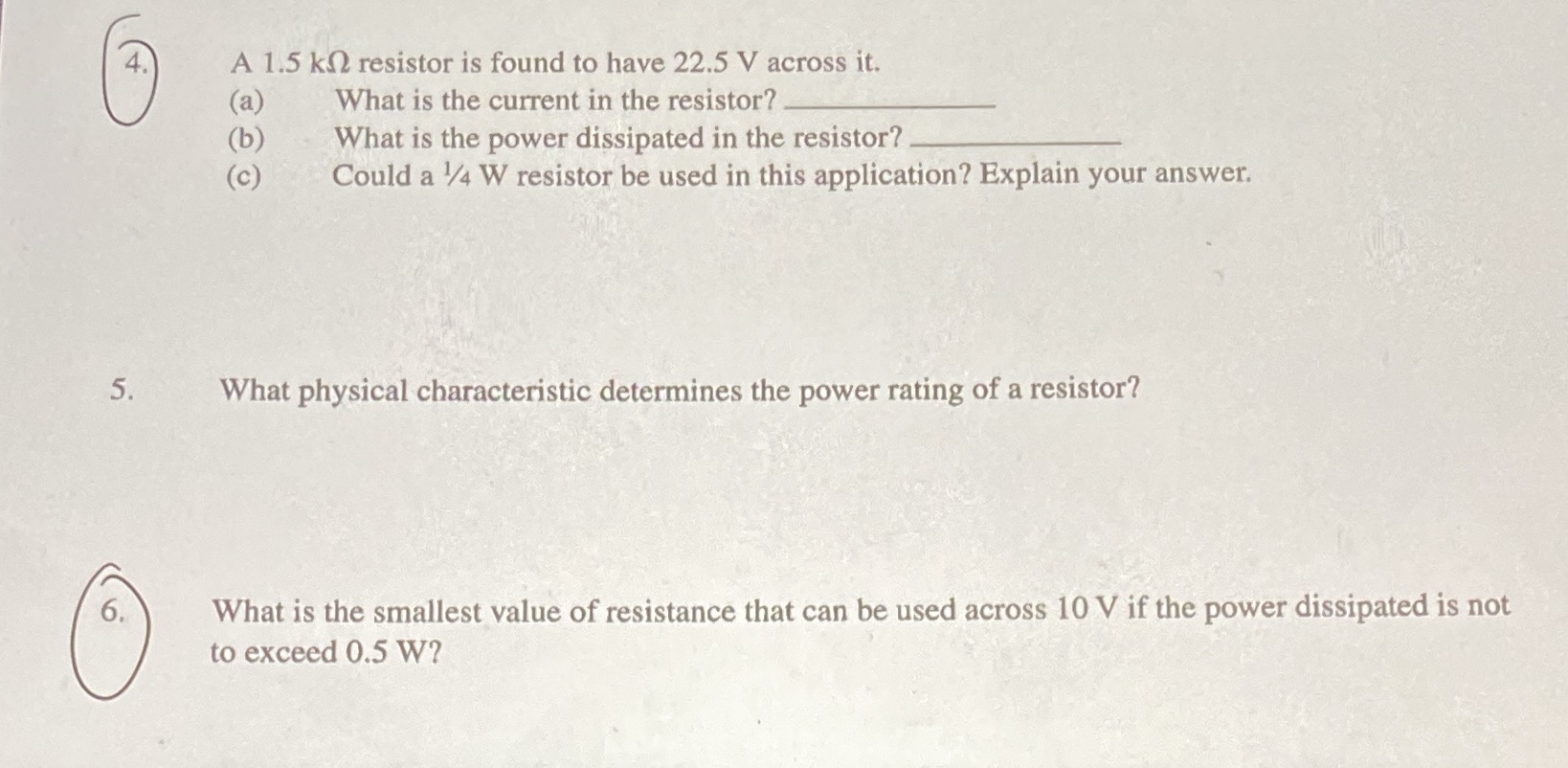 Can I get help with question 4 & 6 please. 4. A