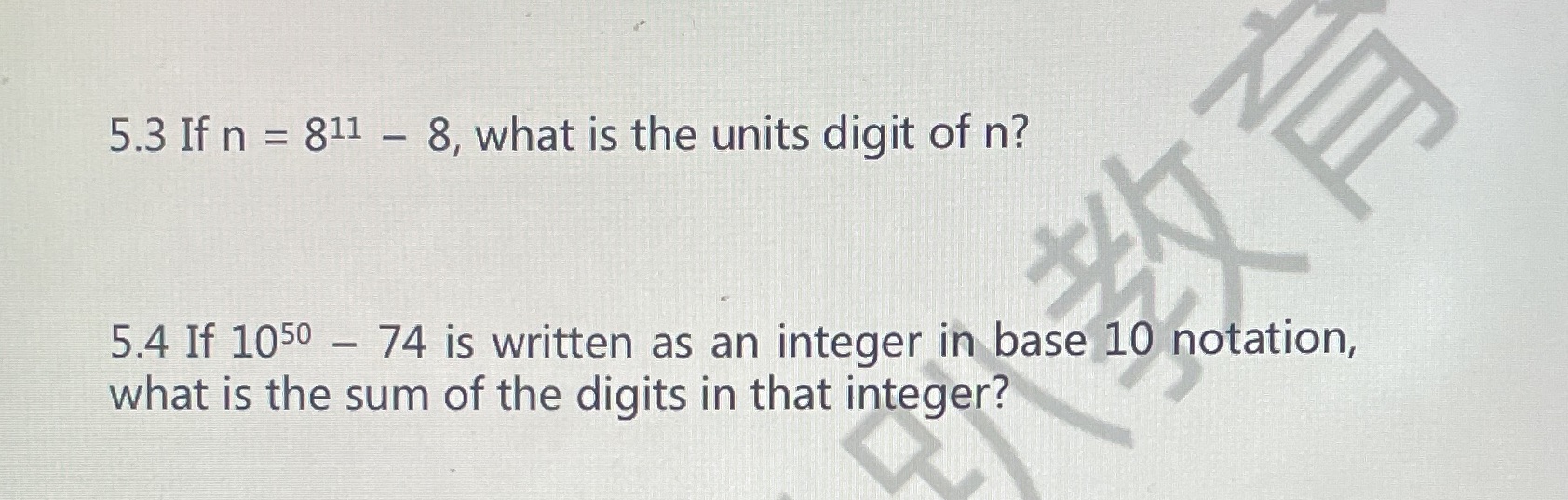 Plz provide all the steps thx 5.3 If n = 811 - 8,
