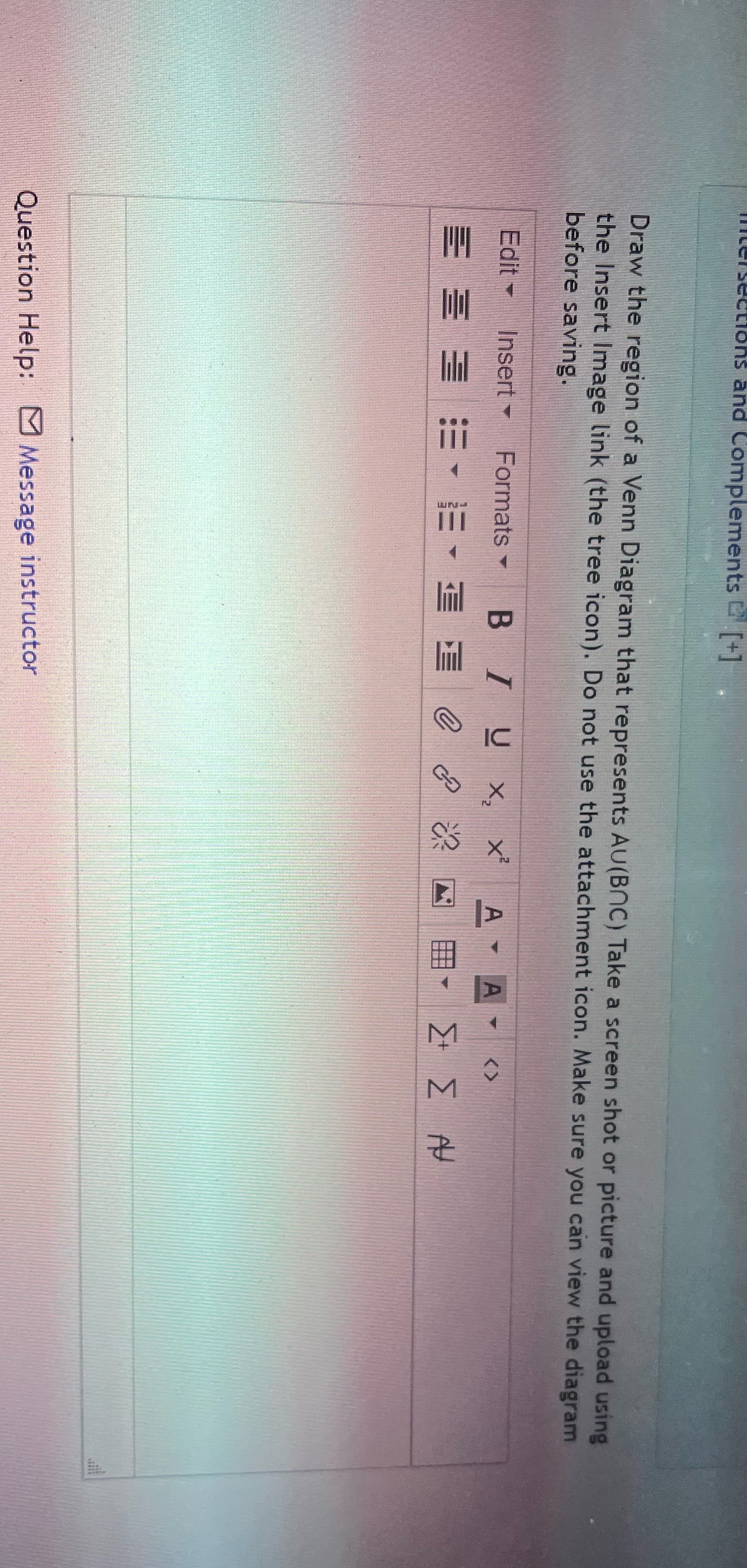 Complements [+] Draw the region of a Venn Diagram