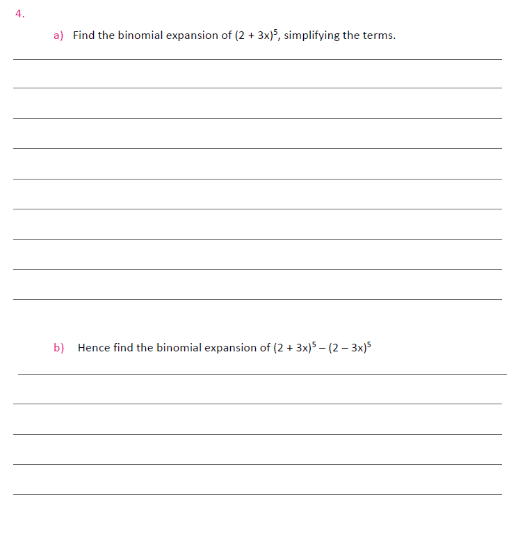 a] Find the binomial expansion of {2 + 3M5,