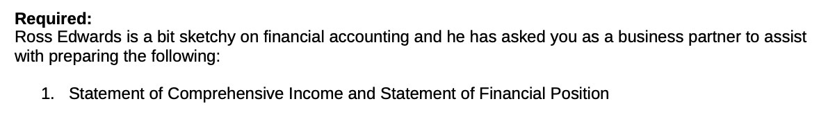 Required: Ross Edwards is a bit sketchy on