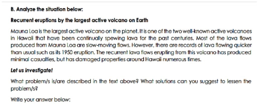 B. Analyze the situation below: Recurrent
