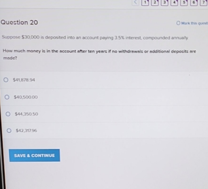 Q. 20 Answer Pls ( 1 2 3 4 5 6 7 Question 20 O