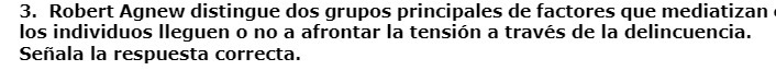 3. Robert Agnew distingue dos grupos principales