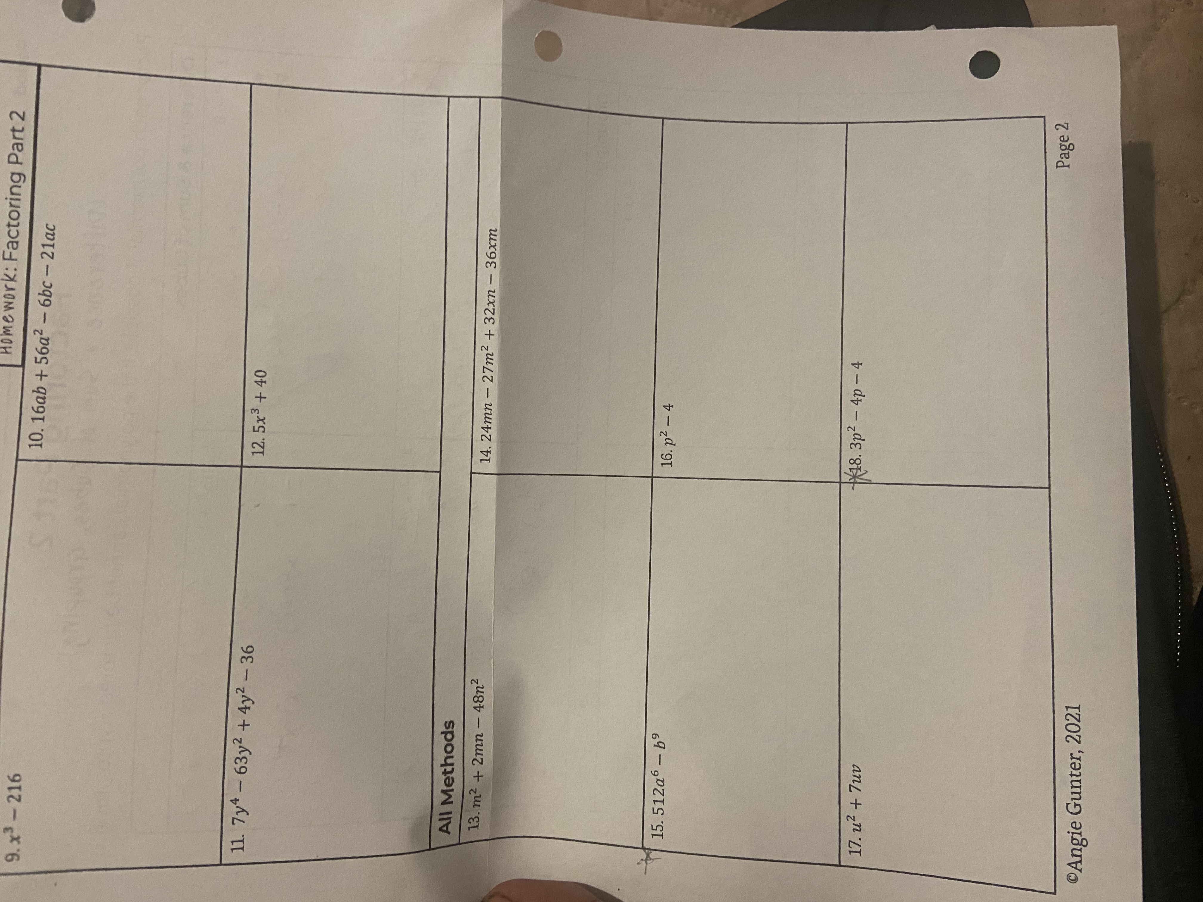 Factoring Part 2 ( Difference . Sum of Cubes,