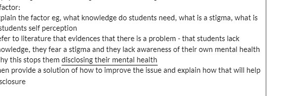 actor: plain the factor eg, what knowledge do