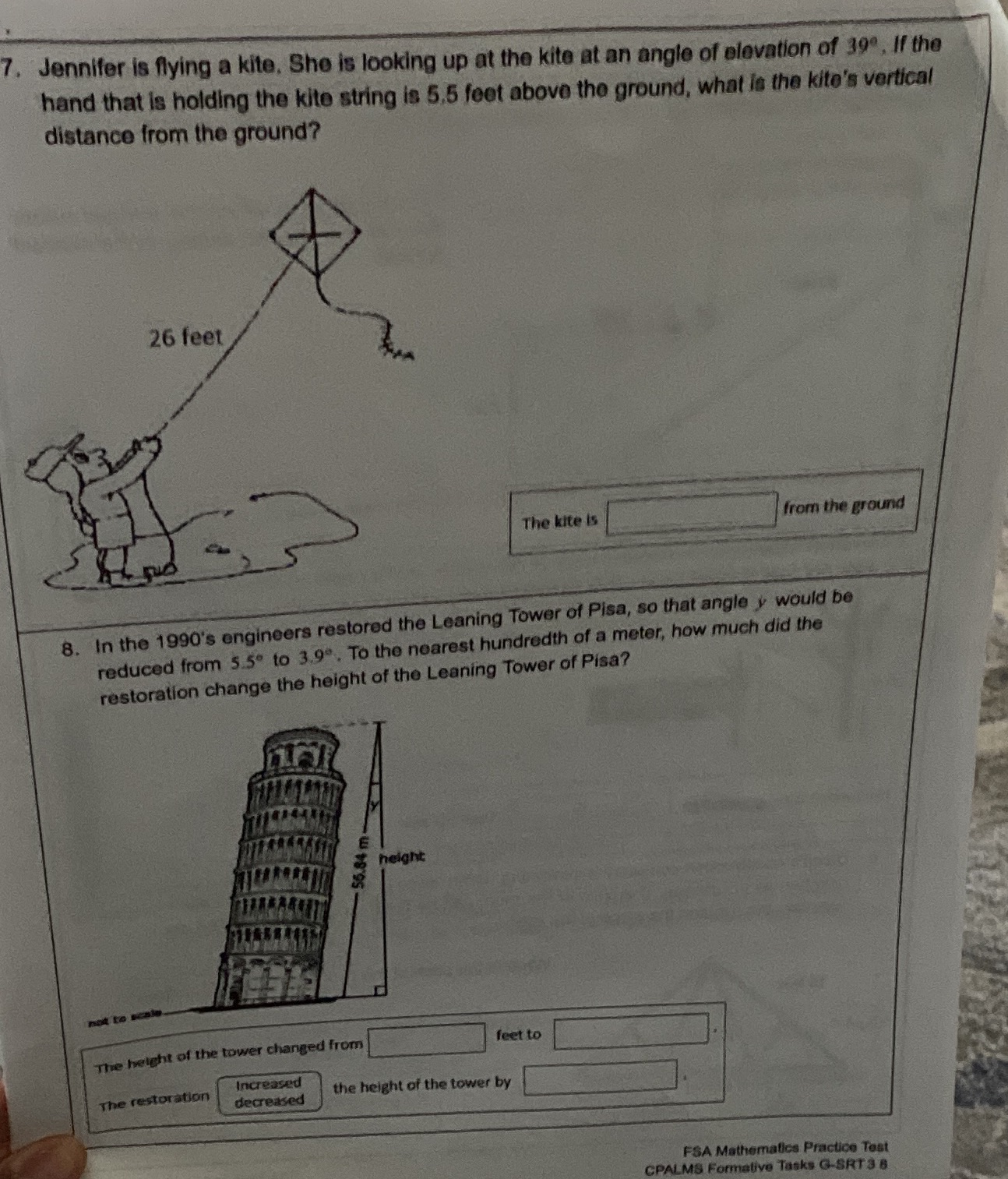 7. Jennifer is flying a kite, She is looking up