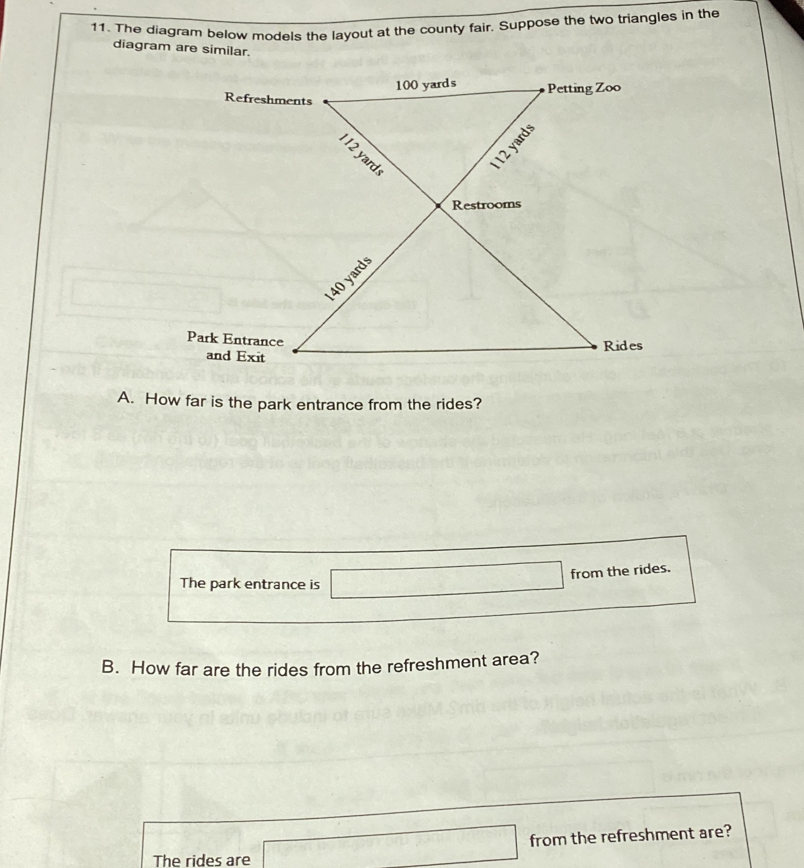 11. The diagram below models the layout at the