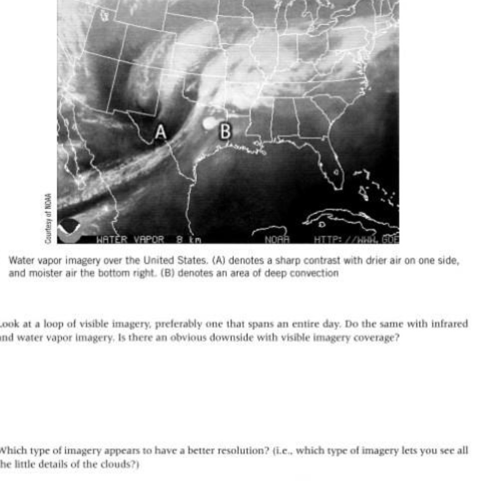 A B Courtesy at NCAA Water vapor imagery over the
