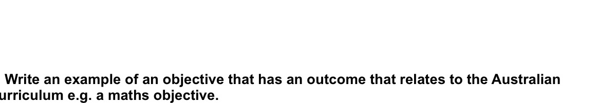 Write an example of an objective that has an