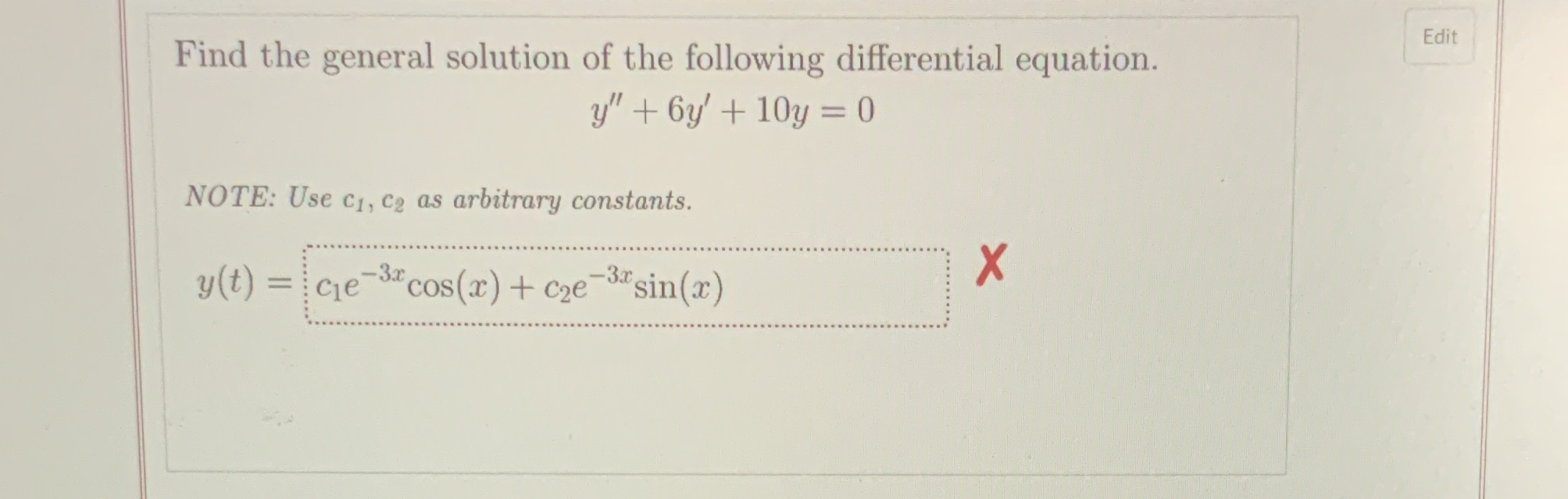 Edit Find the general solution of the following