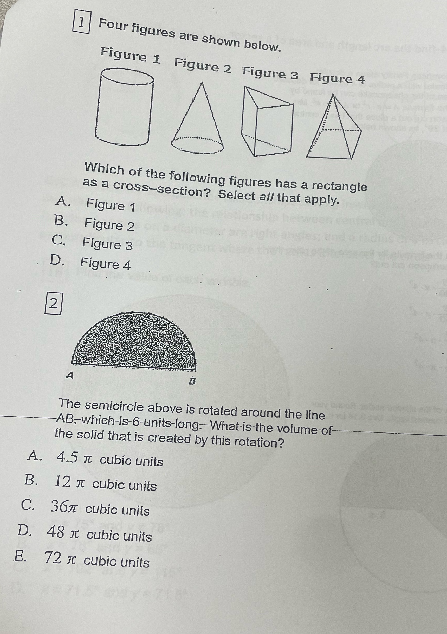1 Four figures are shown below. Figure 1 Figure 2