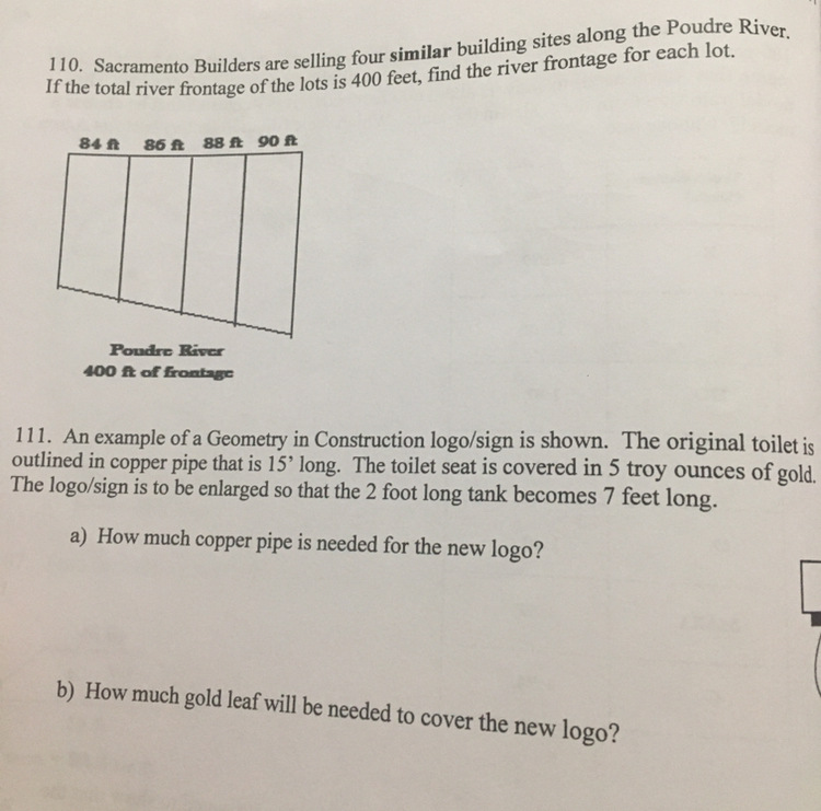 Geometry 40 108. Aaron has volunteered to design