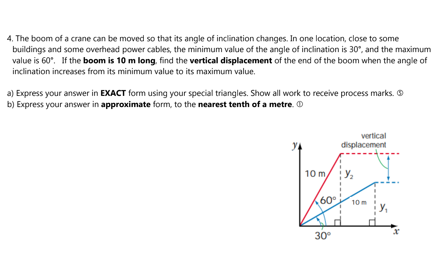 1. Solve the following triangle. Round all side