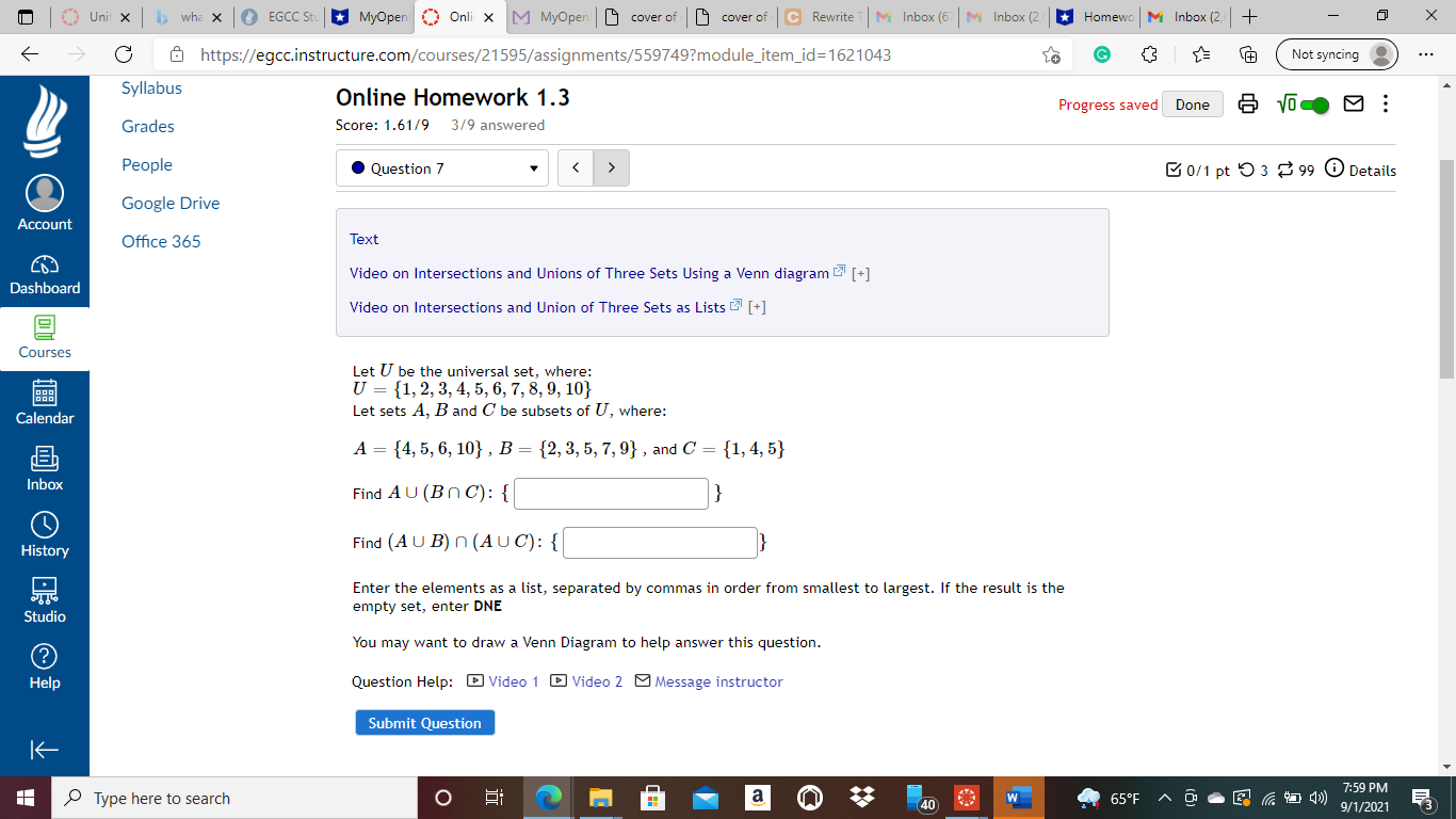 > Uni x _ whe X EGCC Stu| MyOpen ( ) Onli X M