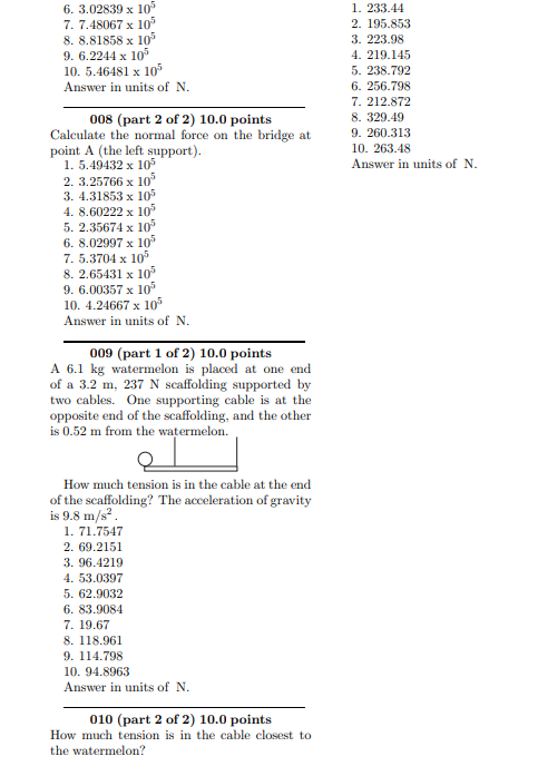 6. 3.02839 x 10" 1. 233.44 7. 7.48067 x 105 2.