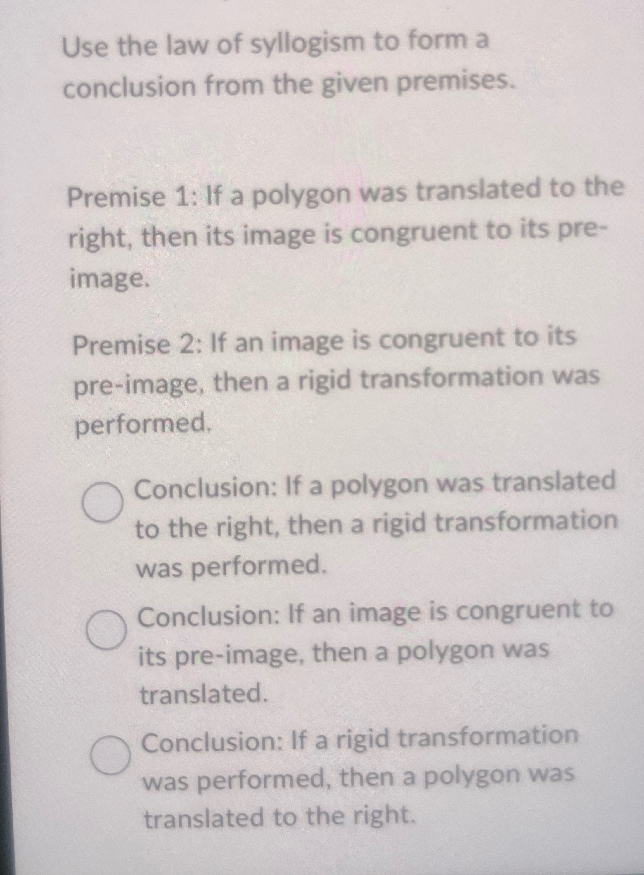 Use the law of syllogism to form a conclusion