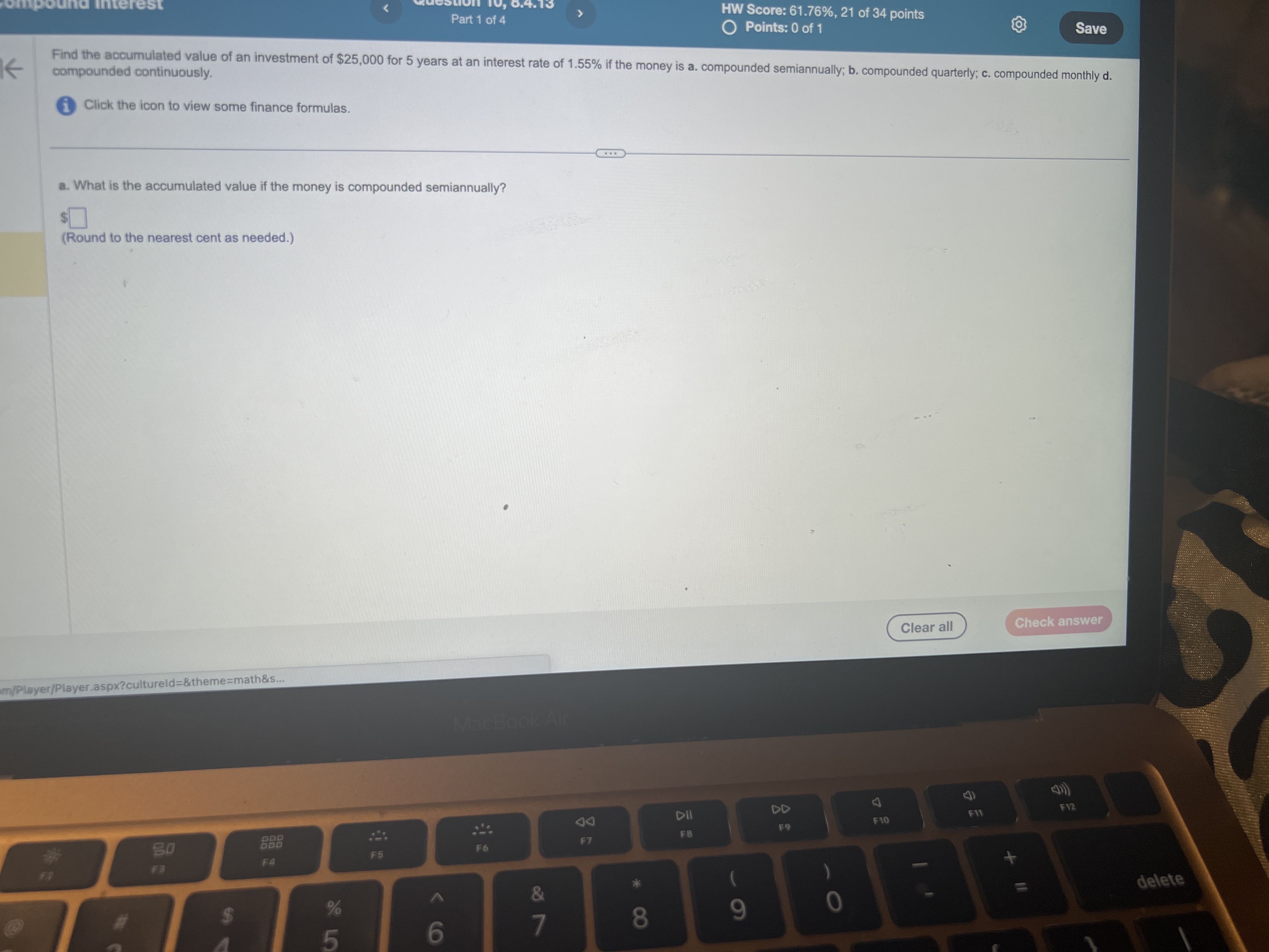 mpound Interest Question 8, 8.4.3 HW Score: