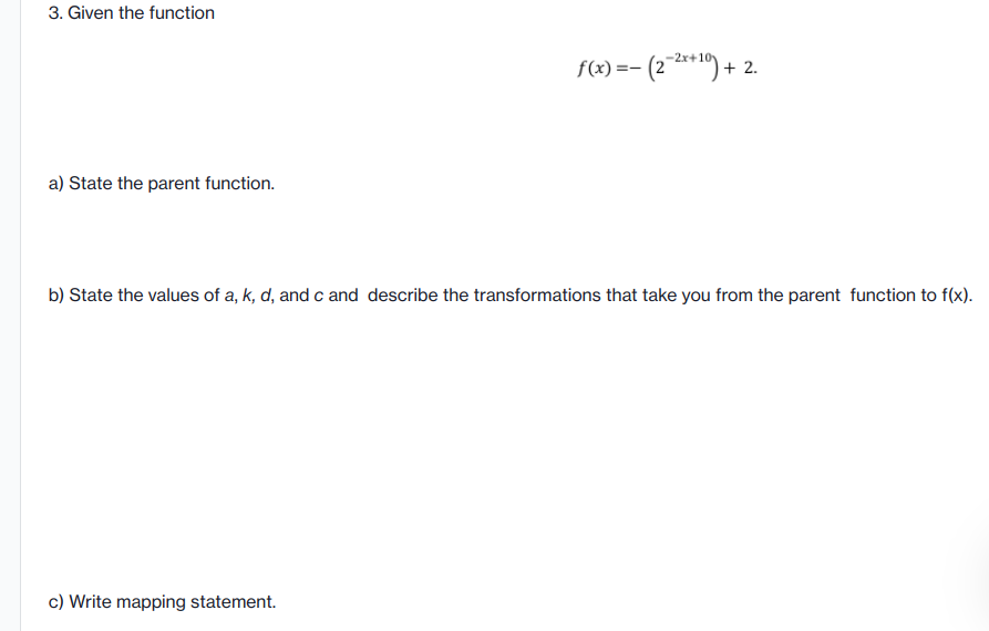 3. Given the function for) = (2
